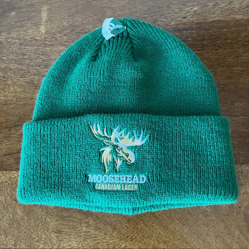 Moosehead Beer Dark Green Knit Toque Hat Beanie